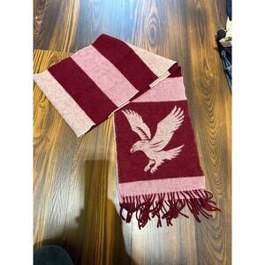 Lyle & Scott Scotland Lambs Wool Two Tone Fringed Scarf with Bird Design 72”